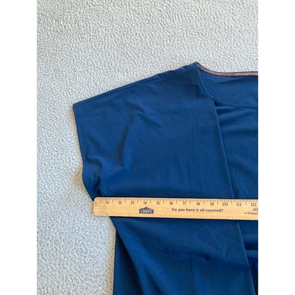 NWT Soft Surroundings Top Large Boxy Oversized Stretch Blue Career Modern Blouse - Picture 9 of 12